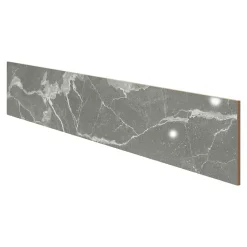 GoodHome Plinthe en carrelage effet marbre gris brillant L.60 x l.7,5 x ép.8,5 mm, Aruma