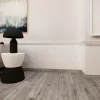 GoodHome Plinthe en carrelage effet chêne gris mat L.45 cm x l.8 cm x ép.10 mm, Vintage Oak