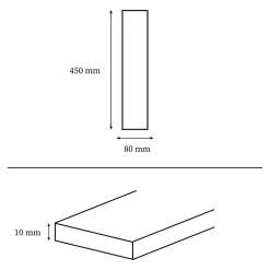 GoodHome Plinthe en carrelage effet chêne gris mat L.45 cm x l.8 cm x ép.10 mm, Vintage Oak