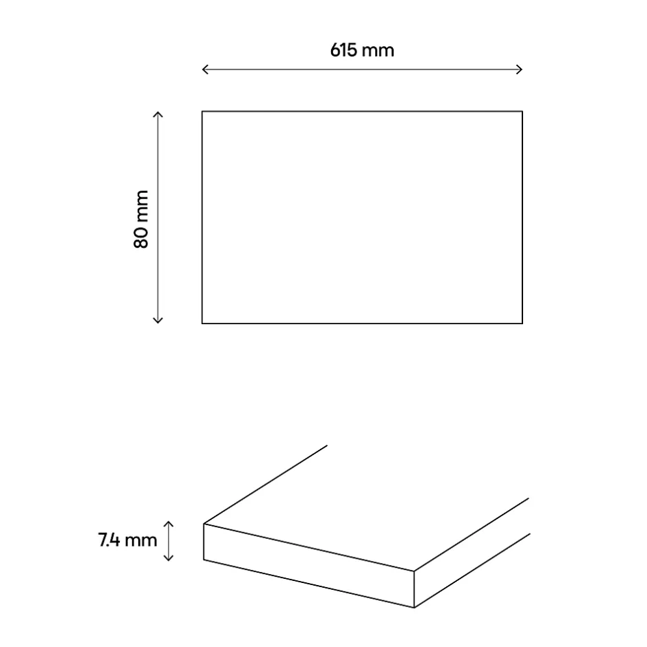 Plinthe en carrelage gris effet béton L.61,5 x l.8 cm x ép.7,4 mm, Konkrete-GoodHome Clearance