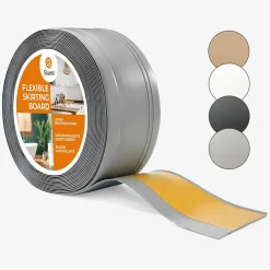 Plinthe en PVC autocollante, plinthe flexible DEKOR, 70x20mm, noir, 70x20 mm, 10 m-Quest New