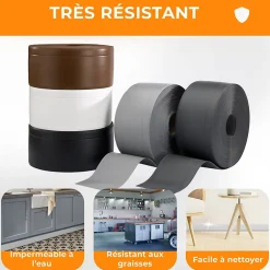 Quest Plinthe en PVC Flexible 70x20mm, 1m, Plinthe Souple et Élastique pour Finitions et Surfaces de Jonction, gris