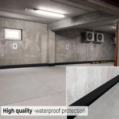 Quest Plinthe en PVC Flexible 70x20mm, 1m, Plinthe Souple et Élastique pour Finitions et Surfaces de Jonction, noir