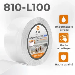 Quest Plinthe en PVC Flexible 100x25mm, 5m, Plinthe Souple et Élastique pour Finitions et Surfaces de Jonction, blanc