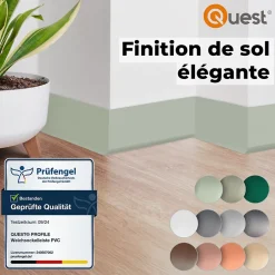 Plinthe en PVC Flexible 70x20mm, 1m, Plinthe Souple et Élastique pour Finitions et Surfaces de Jonction, blanc-Quest Clearance