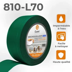 Plinthe en PVC Flexible 70x20mm, 15m, Plinthe Souple et Élastique pour Finitions et Surfaces de Jonction, vert-Quest Hot