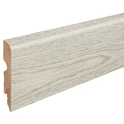 Plinthe MDF , effet chêne gris clair , décor 50, H.8 cm x L.220 cm x ép.13 mm, résistant à l'eau (vendue à la pièce)-GoodHome Best