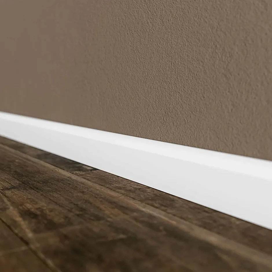 Tecnoprofils Plinthe MDF 2 m - Blanc - Lot de 5 - 60 x 14 mm