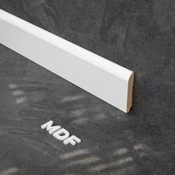 Tecnoprofils Plinthe MDF 2 m - Blanc - Lot de 5 - 80 x 14 mm