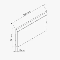 Tecnoprofils Plinthe MDF 2 m - Chêne Cendré - Lot de 5 - 70 x 10 mm