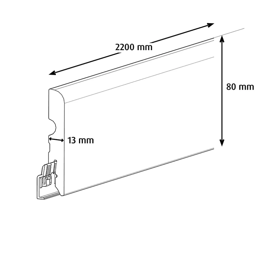 Plinthe MDF 220 x 8 cm Décor 75 chêne gris (vendue à la pièce)-GoodHome Hot