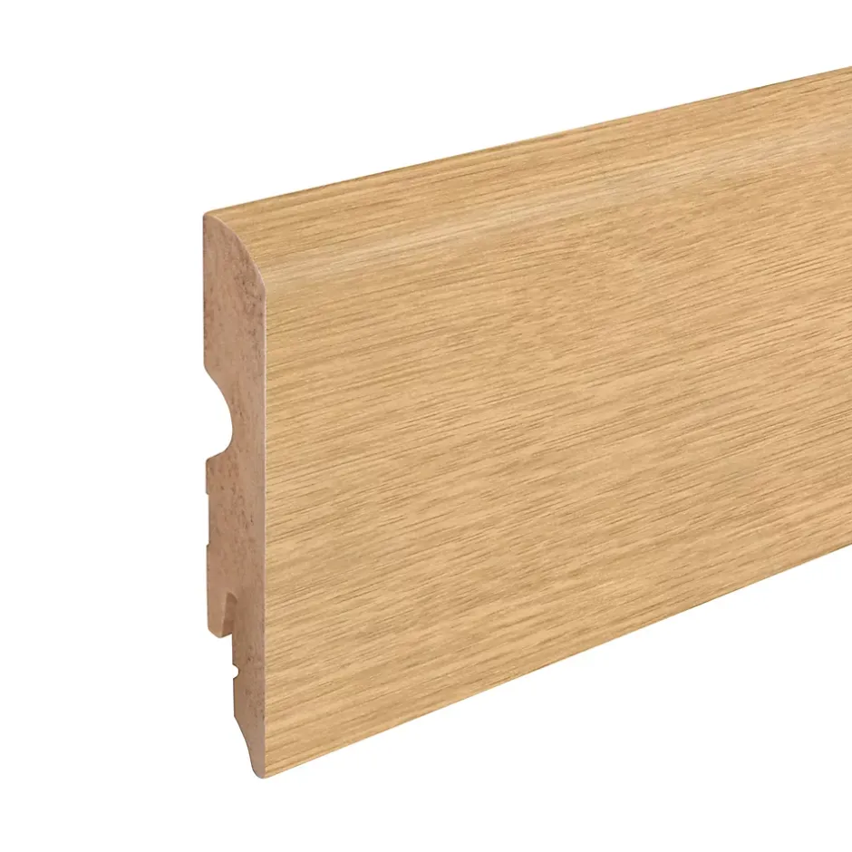 Plinthe MDF arrondie, effet chêne , décor 10, H.8 cm x L. 220 cm x ép.13 mm (vendue à la pièce)-GoodHome Clearance