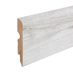 Plinthe MDF arrondie, effet chêne gris clair , décor 6H.8 cm x L.220cm x ép.13 mm (vendue à la pièce)-GoodHome Discount