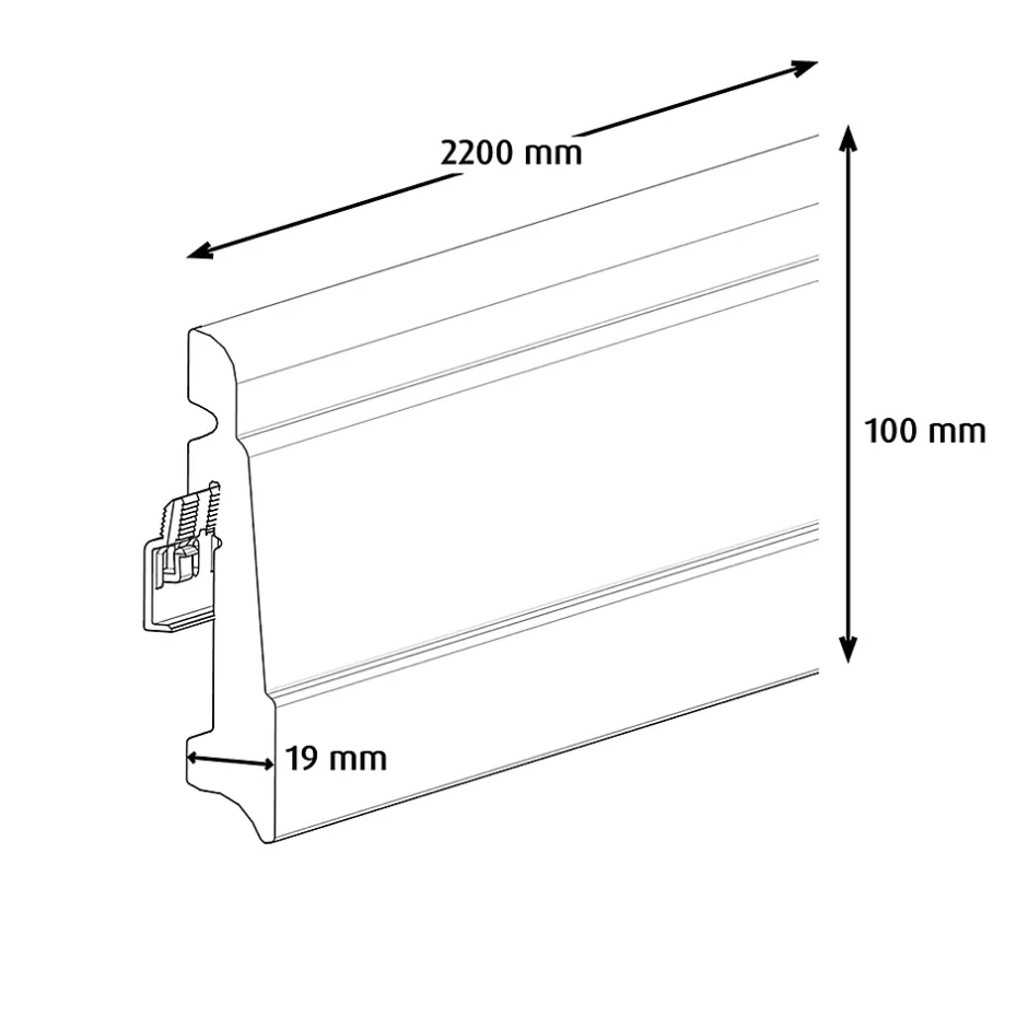 GoodHome Plinthe MDF Blanc art déco 220 x 10 cm Décor 10 (vendue à la pièce)