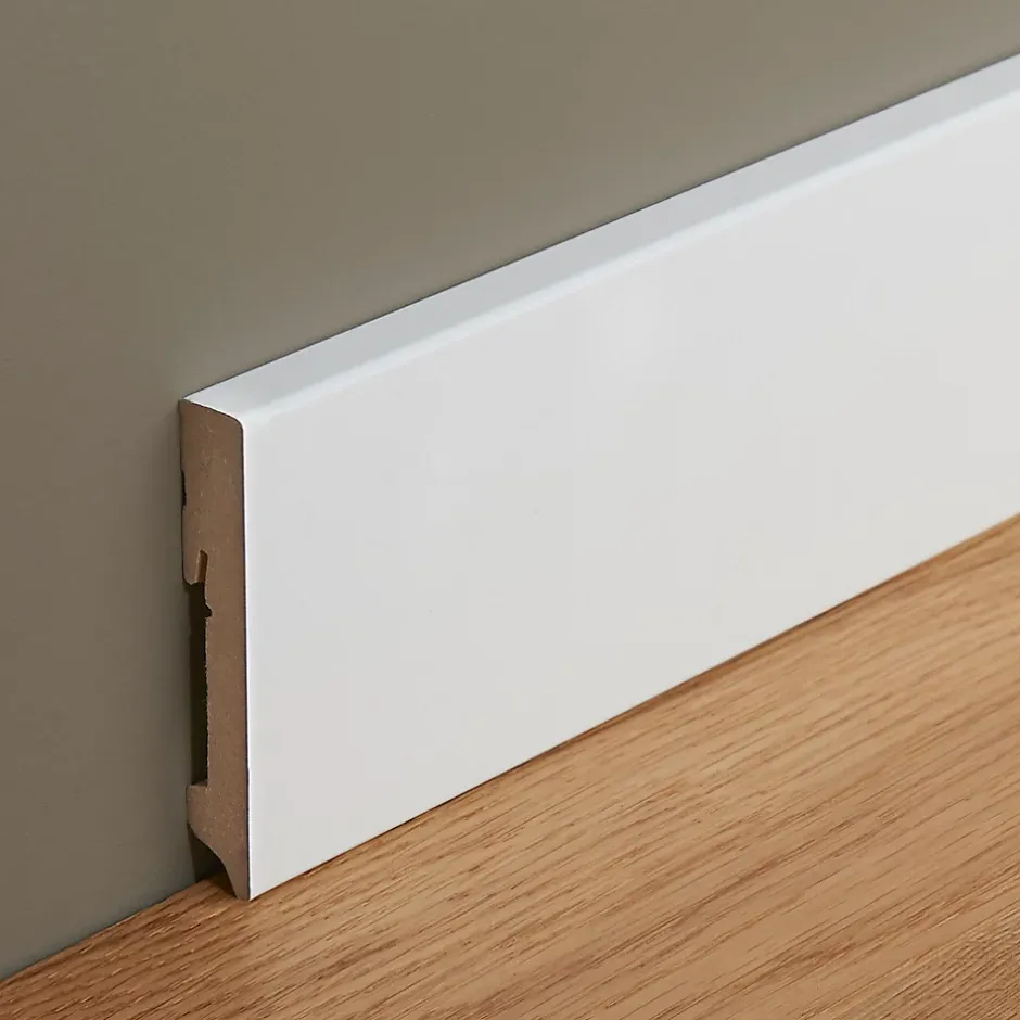 GoodHome Plinthe MDF Blanc contemporaine 220 x 10 cm Décor 10 (vendue à la pièce)