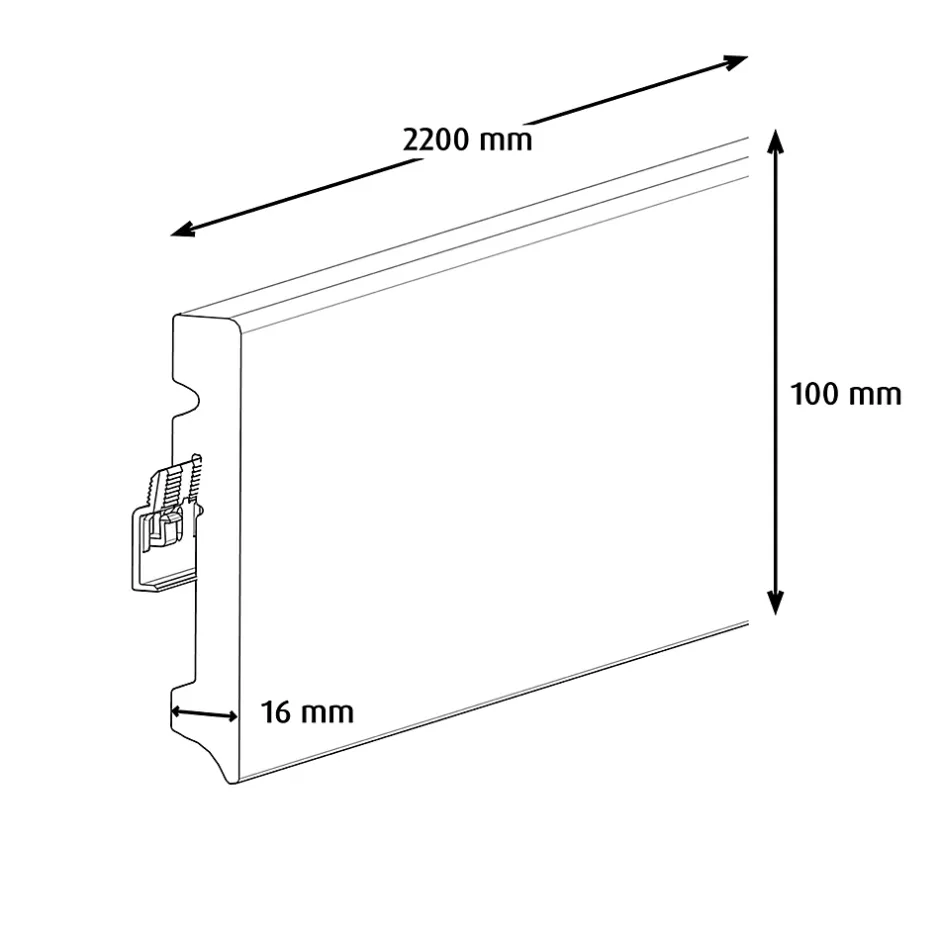 GoodHome Plinthe MDF Blanc contemporaine 220 x 10 cm Décor 10 (vendue à la pièce)