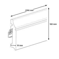 Plinthe MDF Blanc 220 x 10 cm Décor 10 (vendue à la pièce)-GoodHome Hot