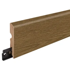 GoodHome Plinthe MDF, effet chêne brun , décor 385, H.8 cm x L.220cm x ép.13 mm, résistant à l'eau (vendue à la pièce)