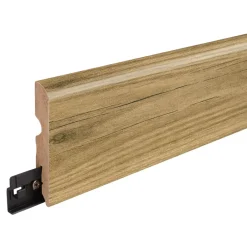 GoodHome Plinthe MDF, effet chêne clair , décor 390, H.8 cm x L.220 cm, résistant à l'eau (vendue à la pièce)