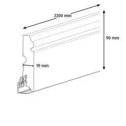 GoodHome Plinthe MDF 220 x 9 cm décor 130 (vendue à la pièce)
