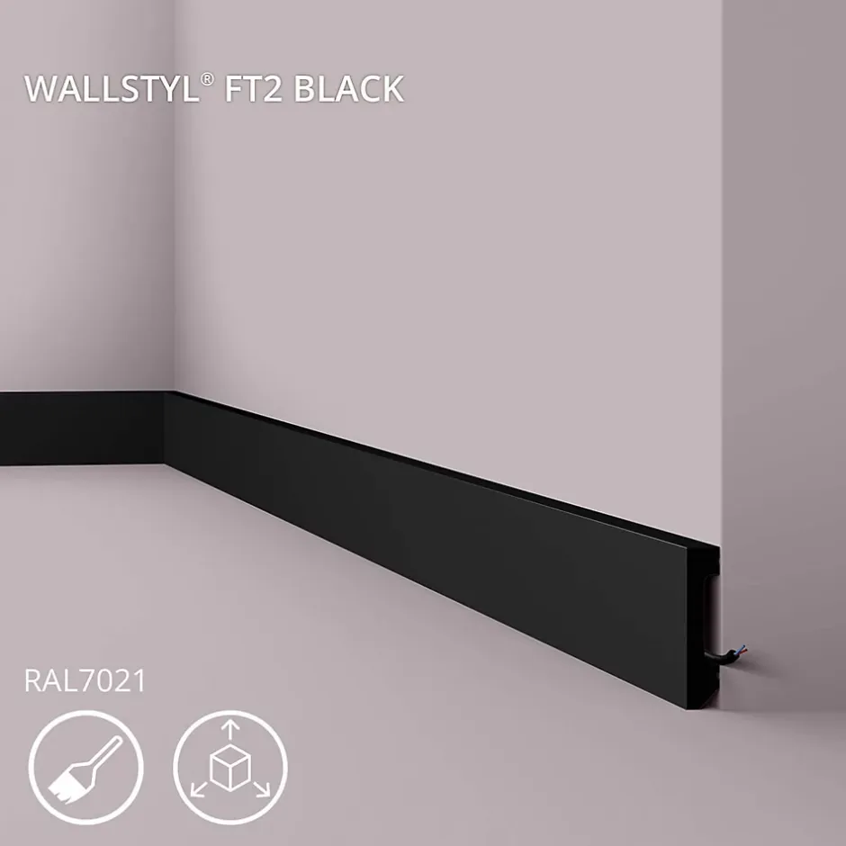 Noel & Marquet Plinthe NMC WALLSTYL FT2 BLACK Moulure décorative Cimaise Moulure frise