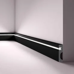 Plinthe NMC WALLSTYL IL11 BLACK Moulure décorative Moulure en stuc Éclairage indirect-Noel & Marquet Clearance