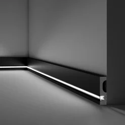 Plinthe NMC WALLSTYL IL11 BLACK Moulure décorative Moulure en stuc Éclairage indirect-Noel & Marquet Clearance