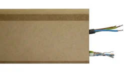 Plinthe passe-câble à couvercle arrondi MDF 244 x 11 cm, ép.18 mm