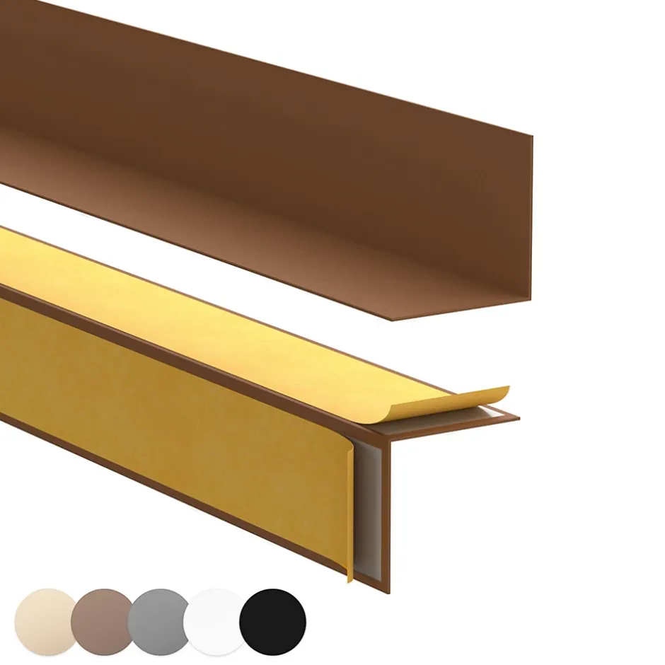 Plinthe PVC rigide 35x18 mm, Plinthe murale autocollante, decorative, 200 cm, marron-Quest Online