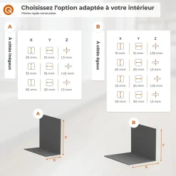 Plinthe PVC rigide 50x20 mm, Plinthe murale autocollante, decorative, 200 cm, blanc-Quest Clearance