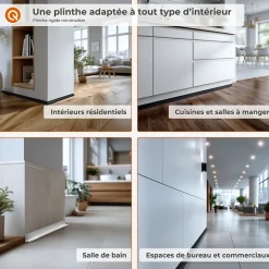 Quest Plinthe PVC rigide 50x20 mm, Plinthe murale autocollante, decorative, 200 cm, marron