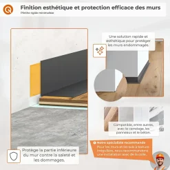 Quest Plinthe PVC rigide 25x25 mm, Plinthe murale décorative, 200 cm, blanc