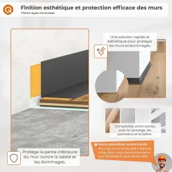 Quest Plinthe PVC rigide 25x25 mm, Plinthe murale décorative, 200 cm, blanc