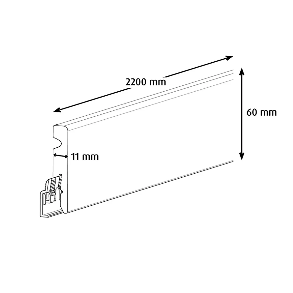 GoodHome Plinthe résine décor 380 l. 220 x l. 6 cm