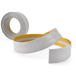 Quest Plinthe Souple Auto-Adhésive en PVC 18x18mm, 10m, Bande Élastique pour Finitions et Étanchéité des Jonctions, gris clair