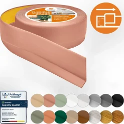 Plinthe Souple Auto-Adhésive en PVC 50x20mm, 25m, Bande Flexible, Facile à Installer, sur Toutes les Surfaces, brun clair-Quest Online