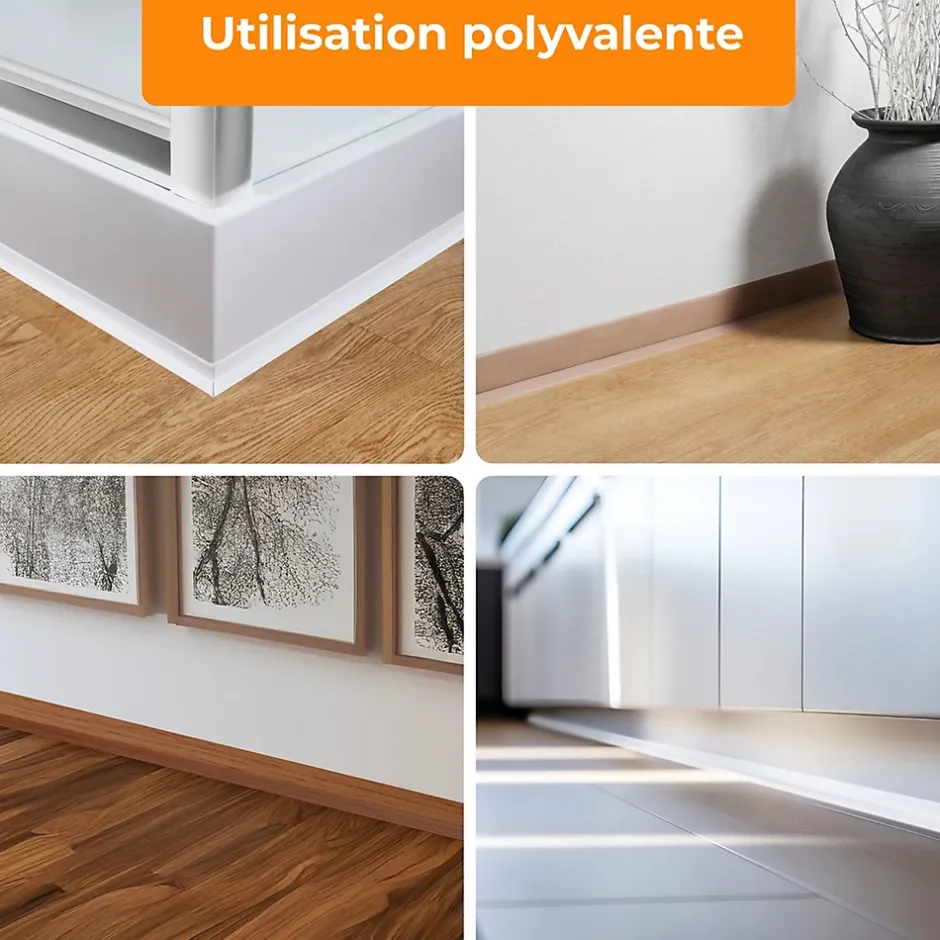 Plinthe Souple Auto-Adhésive en PVC 50x20mm, 25m, Bande Flexible, Facile à Installer, sur Toutes les Surfaces, brun clair-Quest Online