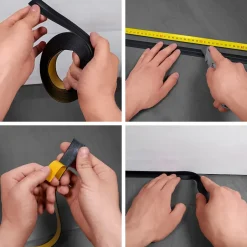 Quest Plinthe Souple Auto-Adhésive en PVC 18x18mm, 25m, Bande Élastique pour Finitions et Étanchéité des Jonctions, graphite