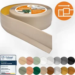 Quest Plinthe Souple Auto-Adhésive en PVC 50x20mm, 20m, Bande Flexible, Facile à Installer, sur Toutes les Surfaces, beige