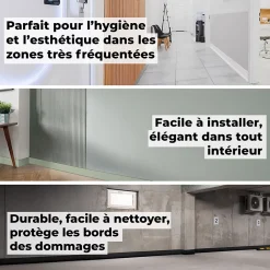 Plinthe Souple Auto-Adhésive en PVC 100x25mm, 25m, Bande Flexible, Facile à Installer, Adaptée à Toutes Surfac, gris foncé-Quest New