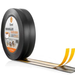 Quest Plinthe Souple Auto-Adhésive en PVC 25x15mm, 25m, Bande Élastique pour Finitions et Étanchéité des Jonctions, noir