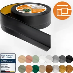 Plinthe Souple Auto-Adhésive en PVC 50x20mm, 5m, Bande Flexible, Facile à Installer, sur Toutes les Surfaces, noir-Quest Sale