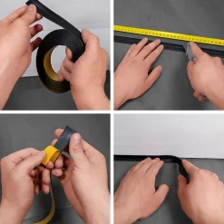 Plinthe Souple Auto-Adhésive en PVC 18x18mm, 5m, Bande Élastique pour Finitions et Étanchéité des Jonctions, blanc-Quest Hot