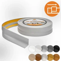 Plinthe Souple Auto-Adhésive en PVC 32x23mm, 5m, Bande Flexible, Facile à Installer, sur Toutes les Surfaces, gris-Quest Discount