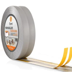 Quest Plinthe Souple Auto-Adhésive en PVC 25x15mm, 10m, Bande Élastique pour Finitions et Étanchéité des Jonctions, gris