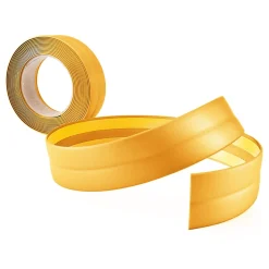Plinthe Souple Auto-Adhésive en PVC 15x15mm, 15m, Bande Élastique pour Finitions et Étanchéité des Jonctions, l'or-Quest Hot