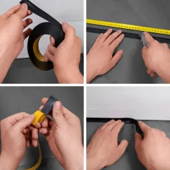 Plinthe Souple Auto-Adhésive en PVC 15x15mm, 15m, Bande Élastique pour Finitions et Étanchéité des Jonctions, l'or-Quest Hot