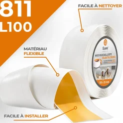 Quest Plinthe Souple Auto-Adhésive en PVC 100x25mm, 5m, Bande Flexible, Facile à Installer, Adaptée à Toutes Surface, blanc