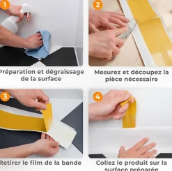 Quest Plinthe Souple Auto-Adhésive en PVC 100x25mm, 5m, Bande Flexible, Facile à Installer, Adaptée à Toutes Surface, blanc