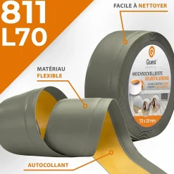 Plinthe Souple Auto-Adhésive en PVC 70x20mm, 10m, Bande Flexible, Facile à Installer, Adaptée à Toutes Surface, olive-Quest New